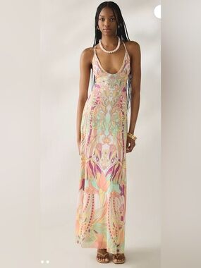 AFRM Pastel Floral Paisley Maxi Dress - Pink, Mint, Peach, Cream